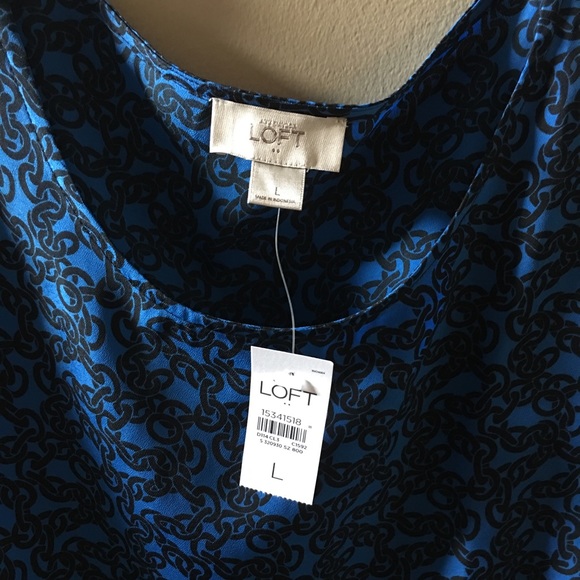 Ann Taylor LOFT Blue Blouse NWT - Picture 3 of 4